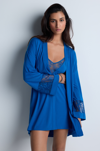 Aubade Blue Silk Blend Modal Nightie - Lazy Days Nightwear