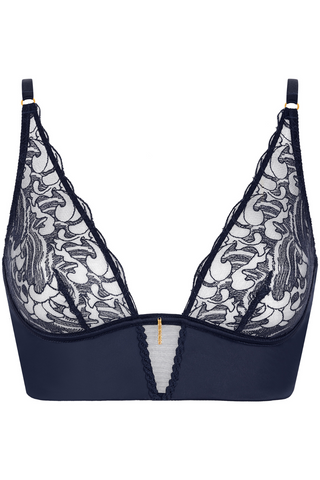 Aubade Satin Memories Deep Sea Triangle Bralette | Luxury Triangle Bra