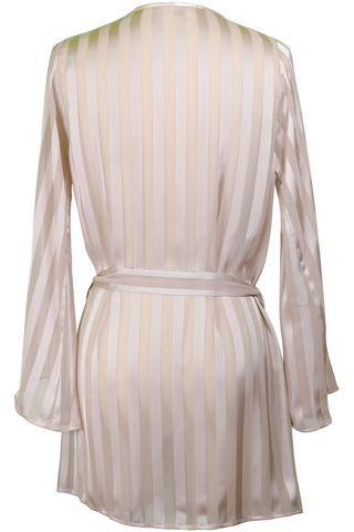 Cadolle Nude Striped Chiffon Robe - Luxury Loungewear