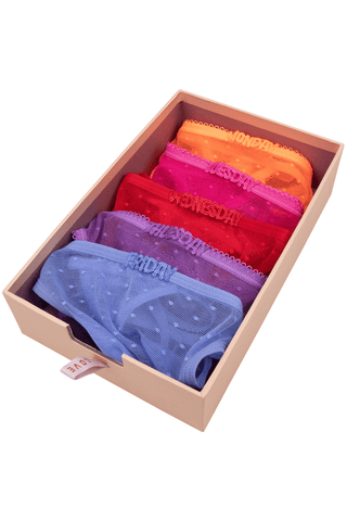 Love Stories Carole Weekday 5 Pack Thongs Multicolour