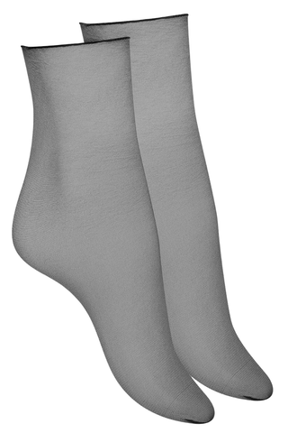 Maison Close Cut & Curled Ankle Socks 10 Denier in Black