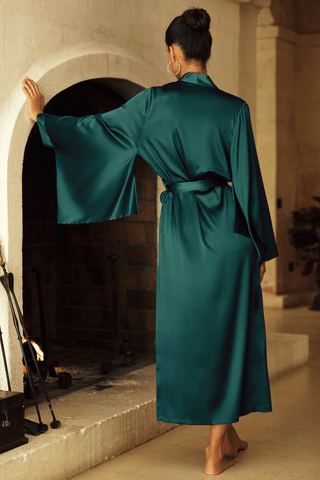 Marjolaine Sophia Long Kimono Peacock