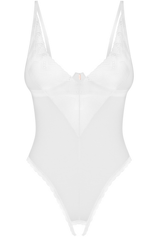 Obsessive Alissium Crotchless Bodysuit White