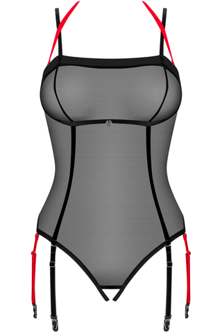 Obsessive Glandez Crotchless Teddy Black