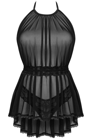 Obsessive Serafia Babydoll & Thong Black