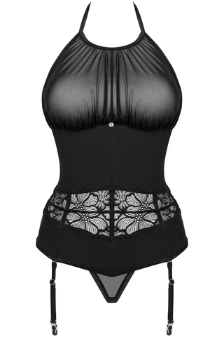Obsessive Serafia Corset & Thong Black
