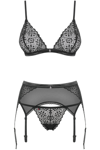 Obsessive Shibu Bra, Thong & Garter Belt,