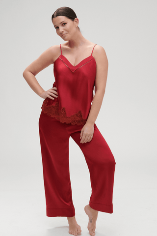Simone Pérèle Dream Silk Pants Tanga Red