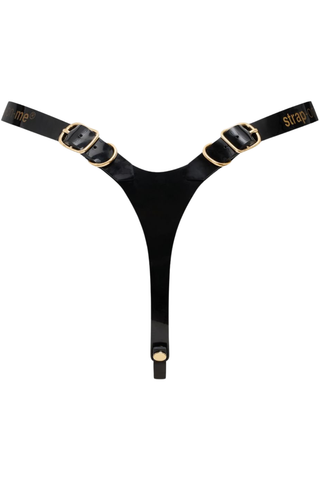 Strap On Me Glossy Black Leatherette Fabulous Harness