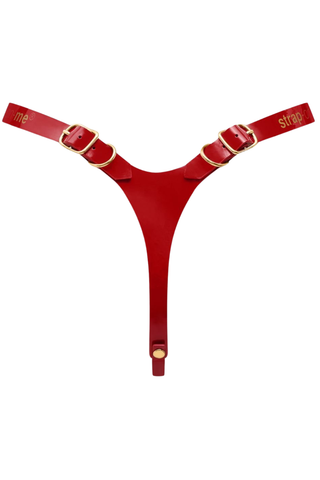 Strap On Me Fabulous Harness – Glossy Red Leatherette Lingerie