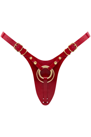 Strap On Me Fabulous Harness – Glossy Red Leatherette Lingerie