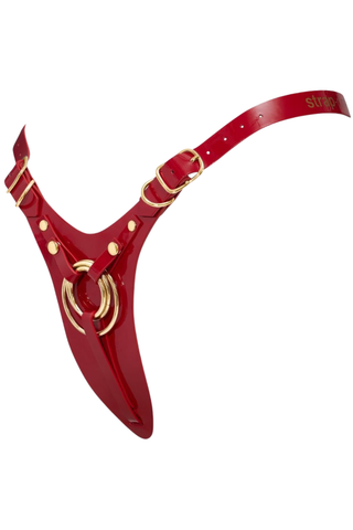 Strap On Me Fabulous Harness – Glossy Red Leatherette Lingerie