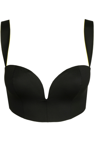 Tomorrowland x Sarda Greta Black Padded Plunge Bikini Top