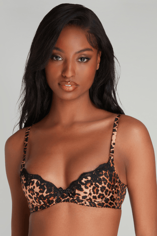 Agent Provocateur Molly Plunge Underwired Bra Leopard