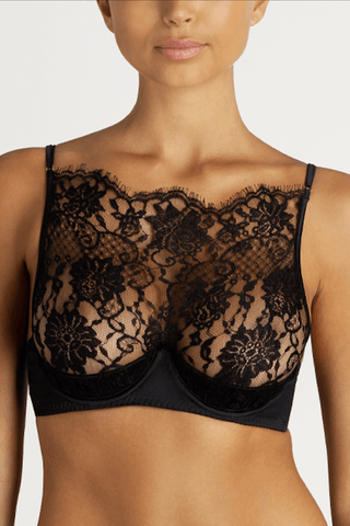 Coco de Mer Hera High Neck Balconette Bra Black