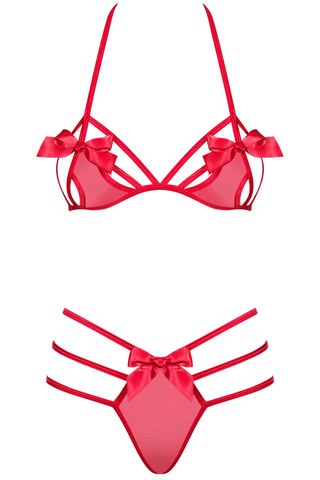 Obsessive Giftella Bra & Thong Red