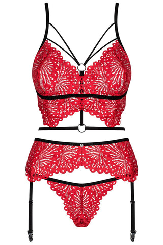 Obsessive Mettia Bra, Brief & Suspender