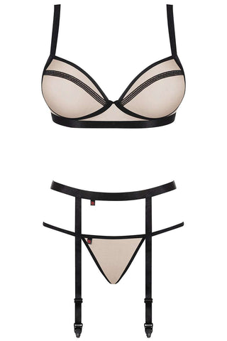 Obsessive Nudelia Bra, Thong & Garter Belt