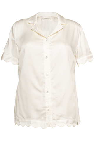 Underprotection Jane Short Sleeve Pyjama Shirt Creme