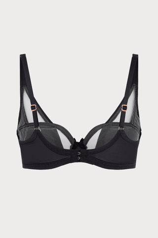 Agent Provocateur Joan Underwired Balconette Bra Black - Naughty Knickers