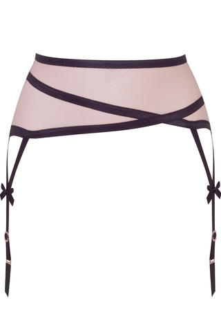 Agent Provocateur Joan Mesh Suspender Belt Mink/Black