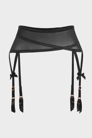 Agent Provocateur Joan Black Mesh Suspender Belt