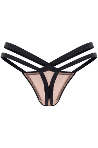 Agent Provocateur Joan Strappy Mesh Thong Mink/Black