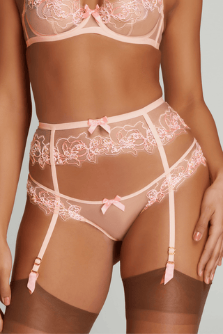 Agent Provocateur Lindie Suspender Baby Pink/Orange