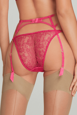 Agent Provocateur Lorna Lace Suspender Belt Fuchsia