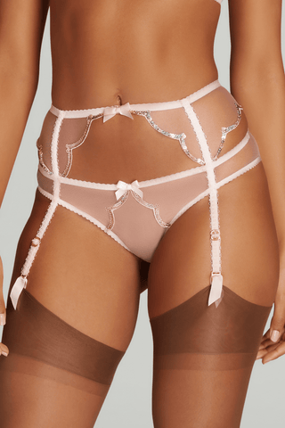 Agent Provocateur Lorna Party Suspender Baby Pink/Rose Gold