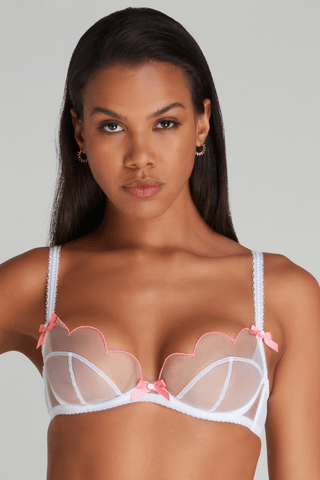 Agent Provocateur Lorna Plunge Underwired Bra White/Pink