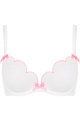 Agent Provocateur Lorna Plunge Underwired Bra White/Pink