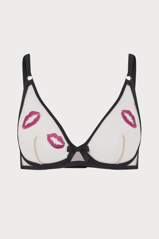 Agent Provocateur Lotie Bra Black/Pink/Sand