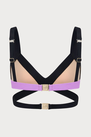Agent Provocateur Mazzy Bikini Top Black/Coral/Neon Lilac