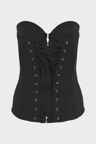 Agent Provocateur Mercy Satin Corset in Black
