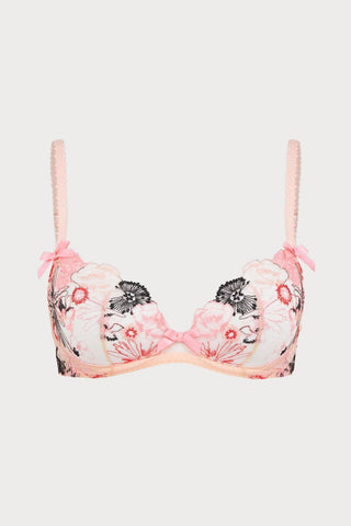 Agent Provocateur Zuri Plunge Underwired Bra Pink/Red/Sand