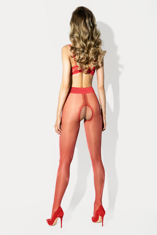 Amour Hip Lace Tights Red