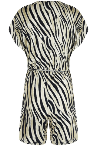 Antigel La Tigre Blanc Tiger Print Beach Playsuit
