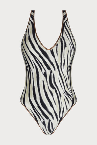La Tigre Blanc Seduction V Neck Swimsuit