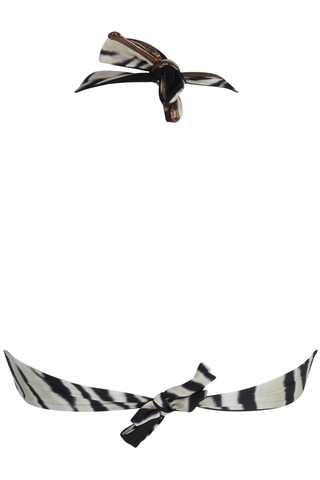 Antigel La Tigre Blanc Tiger Print Triangle Bikini Top