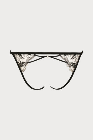 Atelier Amour Après Minuit Open Brief Black - Naughty Knickers