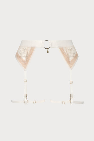 Après Minuit Suspender Harness Pearl | Atelier Amour French Lingerie