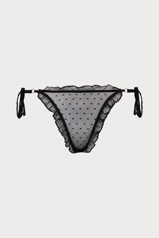 Atelier Amour Coup de Foudre Black Plumetis Tulle Tie-Side Brief - Naughty Knickers