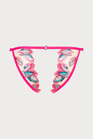 Atelier Amour Oiseau de Paradis Open Back Brief in Cherry - Naughty Knickers