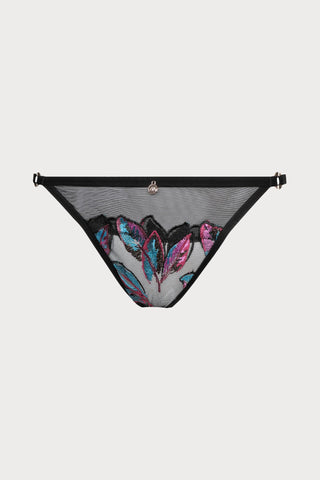 Atelier Amour Oiseau de Paradis Open Back Brief in Black - Naughty Knickers