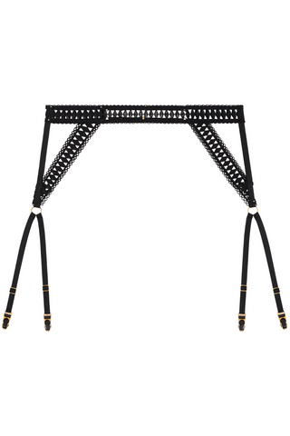 Aubade After Hours Black Guipure Lace Suspender Belt