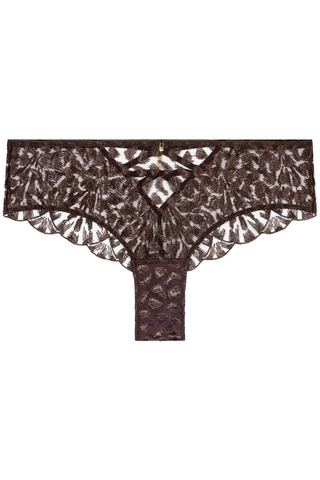 Aubade Crazy In Love Satin Brown Embroidery Cheeky Brief - French Knickers