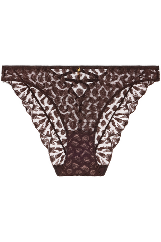 Aubade Crazy In Love Satin Brown Embroidery Italian Brief - French Knickers