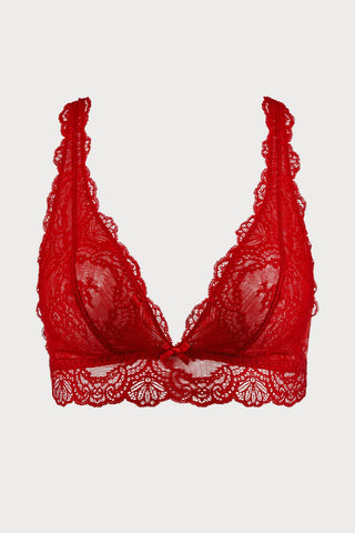 Danse des Sens Red Lace Bralette, Size XS