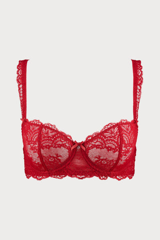 Danse des Sens Red Lace Half Cup Bra